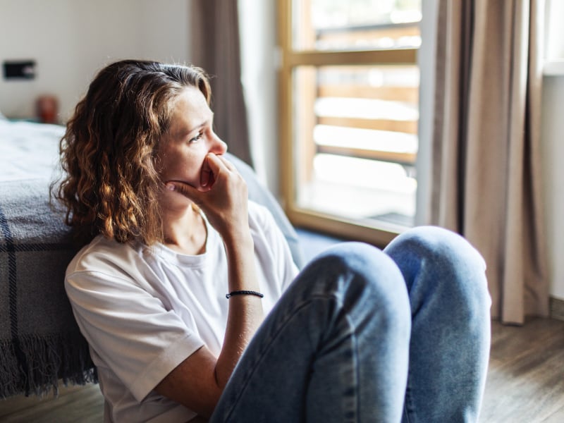 Woman lost in thought
