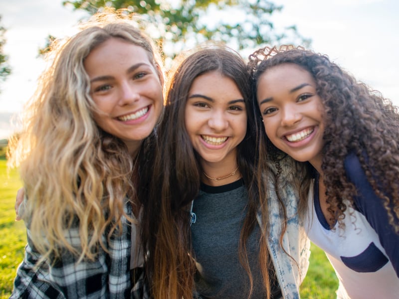 Three teen girls