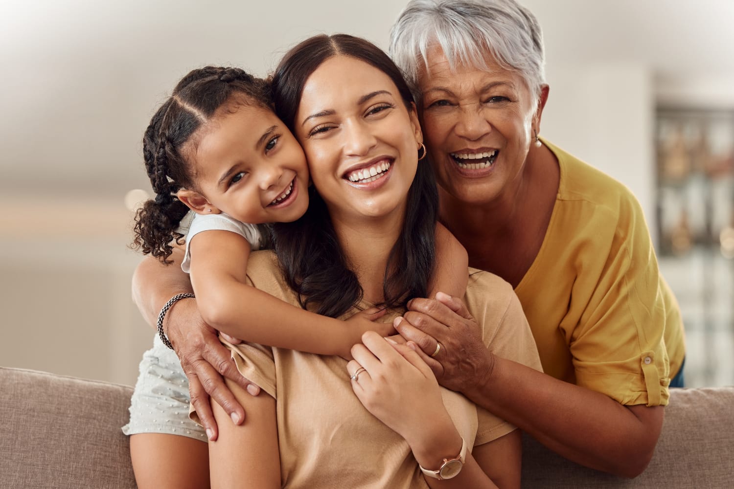 Grandmother with her daughter and granddaughter